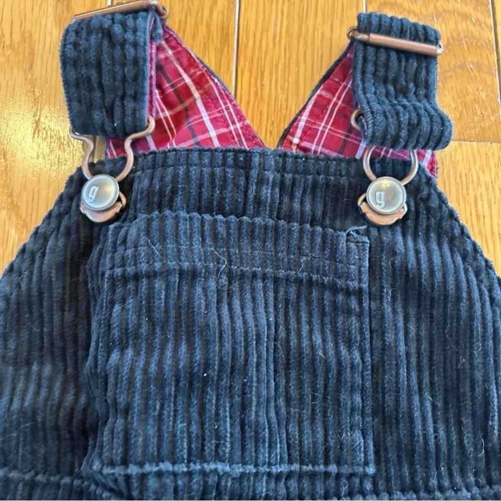 Vintage 2004 Gymboree Infant Boys 6-12 Months Black Corduroy Overalls